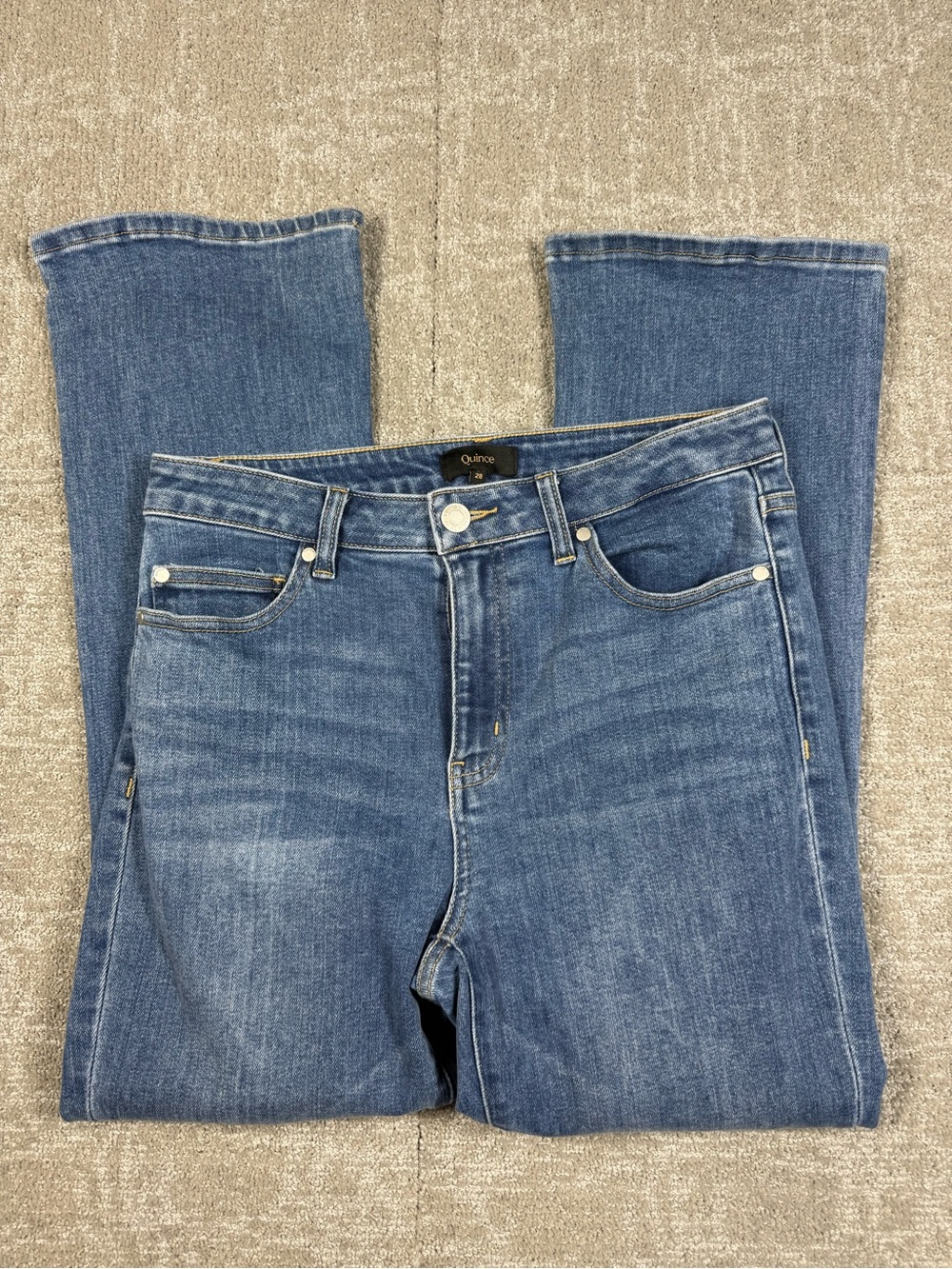 Quince Mid Rise Cropped Mini Boot Jean Women Size 28